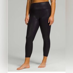 Lululemon High Rise Shine Align Leggings Radiant Foil Black. Size 2. Worn 1X!